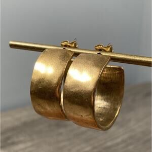 Chico’s Thick Statement Gold Tone C Hoop Earrings 1"